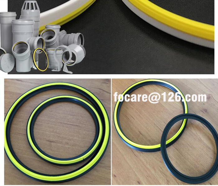two shot SWR pipe PP rubber ring mold