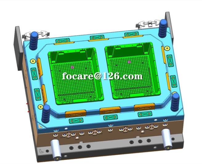 two color stackable crate mold
