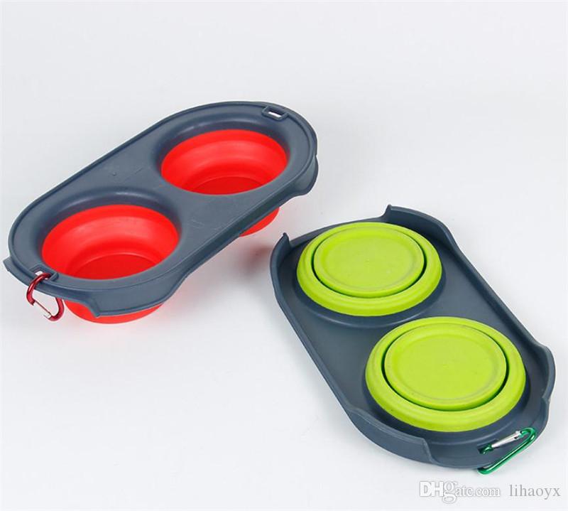 two color collapsible pet food feeding bowl mold