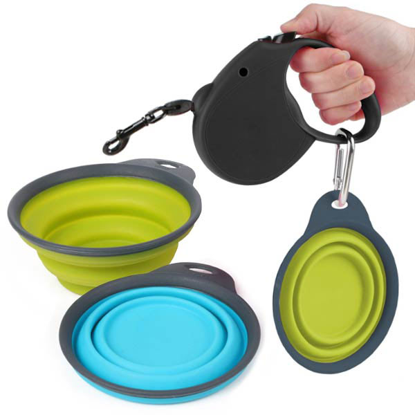 collapsible dog travel feeding bowl water cup two shot mold