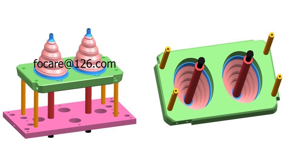 silicone foldable funnel 2k mold