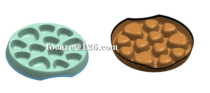 two color dog feeder bowl mold