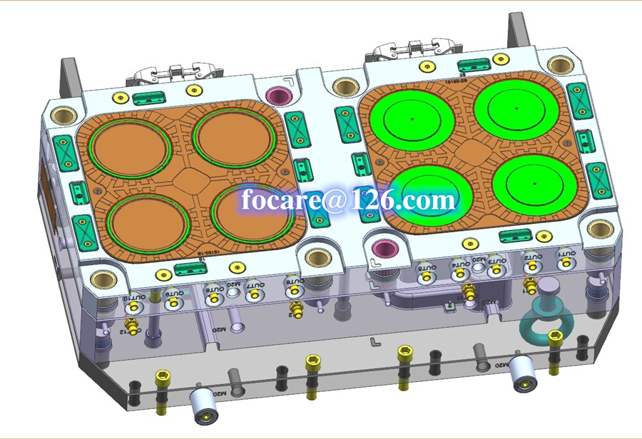 bi color cosmetic cap lid two shot molding