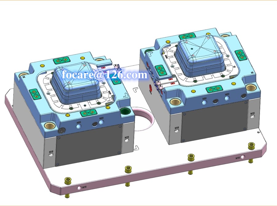 bi material folding food storage container two component mold