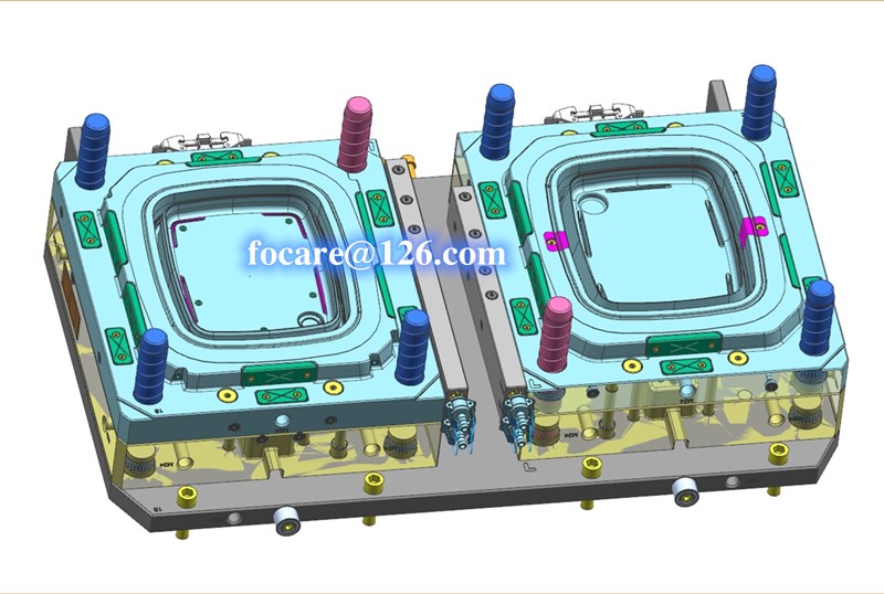 Collapsible dish pan folding cutting board two shot mold
