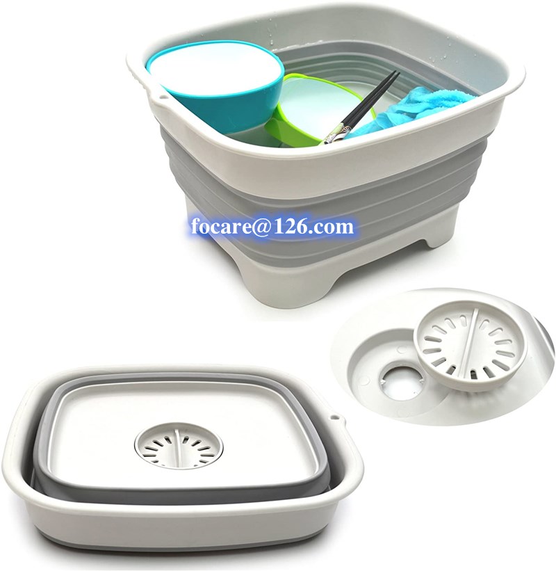 Collapsible dish pan tub two shot mold