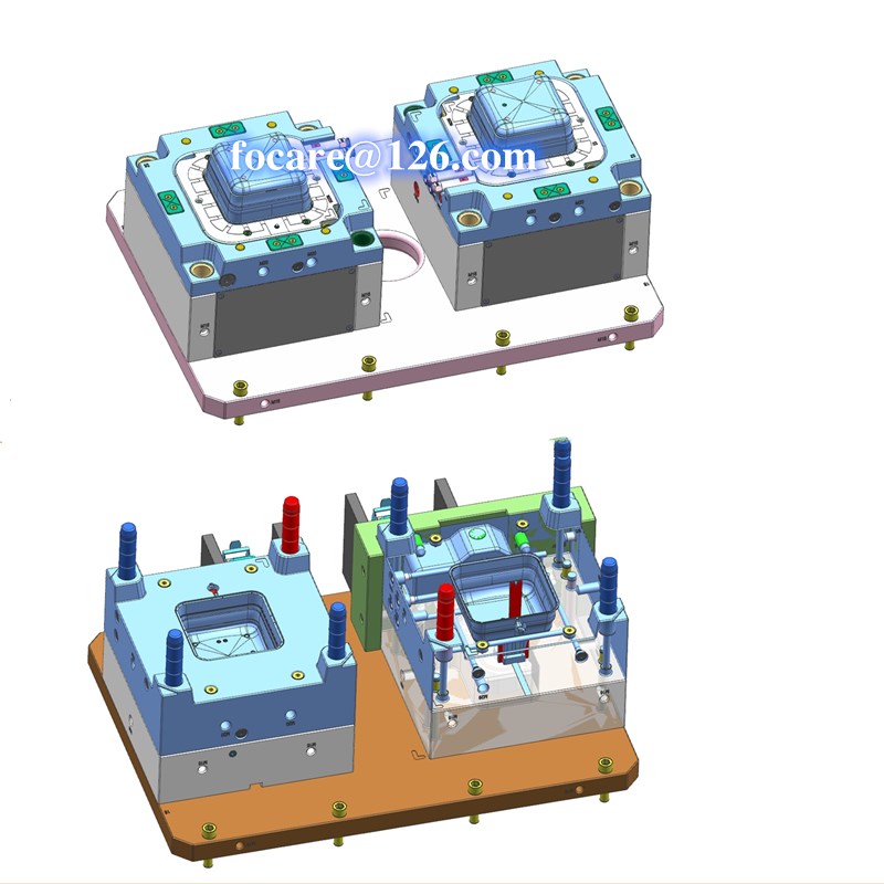 collapsible lunch box container two shot mold