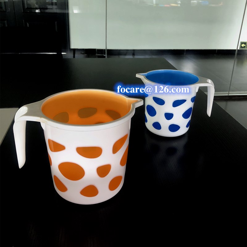 two color designed bath jug mug rotary molding
