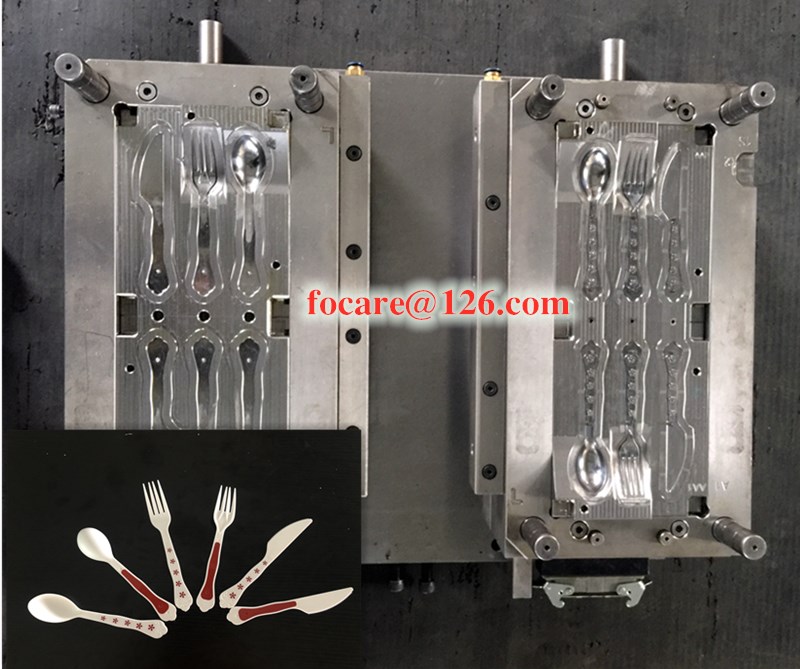 two color spoon fork knife family mold