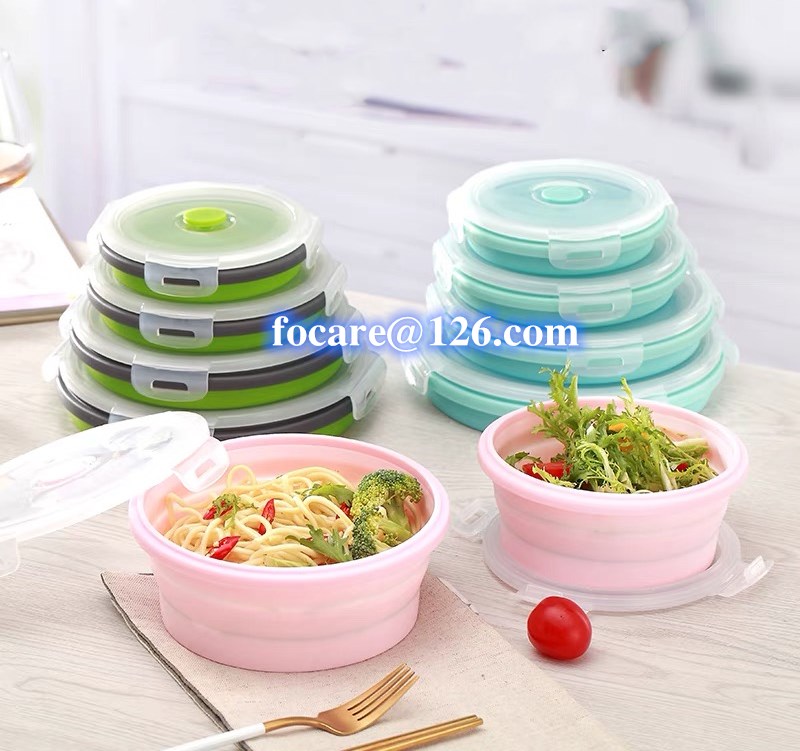 two color silicone collapsible lunch box bowl mold