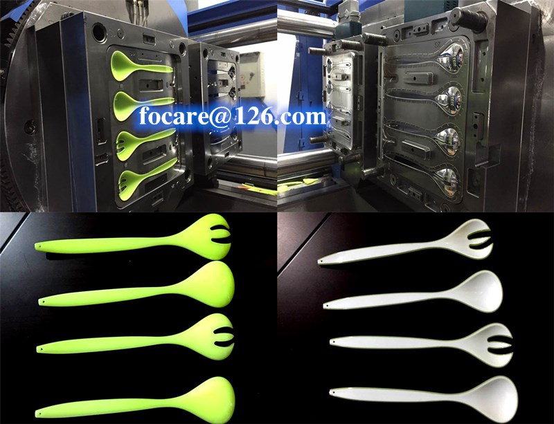 two tone salad servers spoon fork two component mold