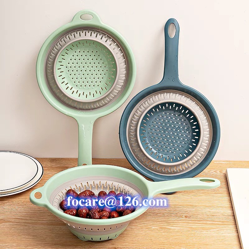 multiple material foldable colander strainer 2 shot mold