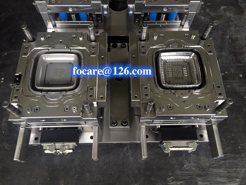 two color silicone collapsible strainer colander 2 shot injection molding