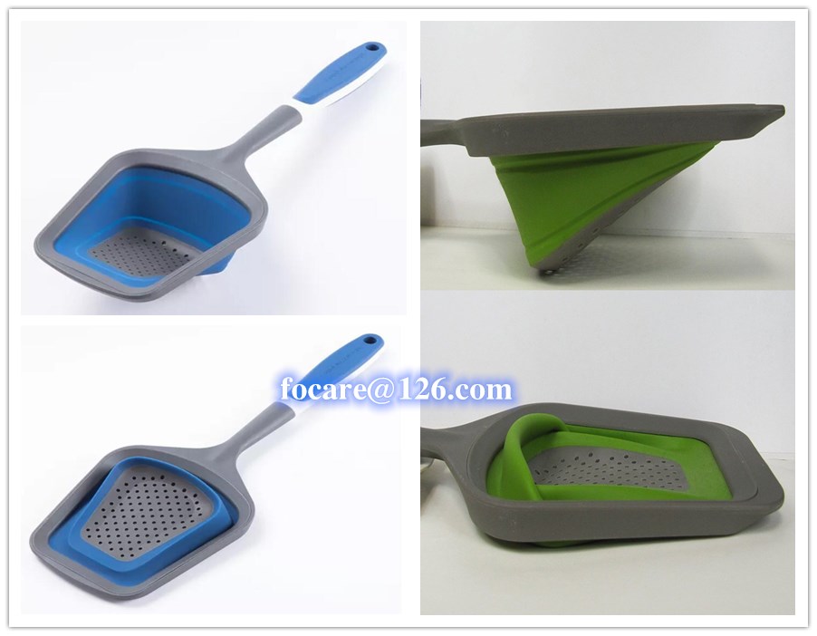 two component PP n Silicone collapsible scoop colander injection mold