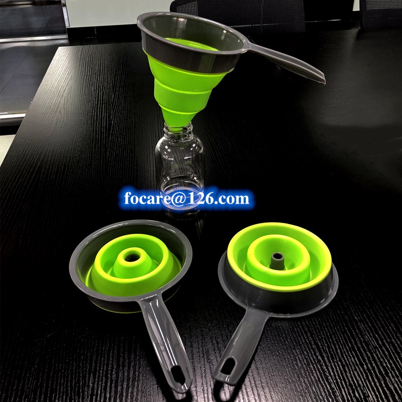 two shot collapsible silicone kitchen funnel injection mold