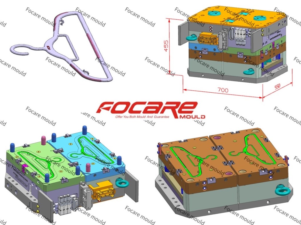 Double material clothes hanger 2k injection molding