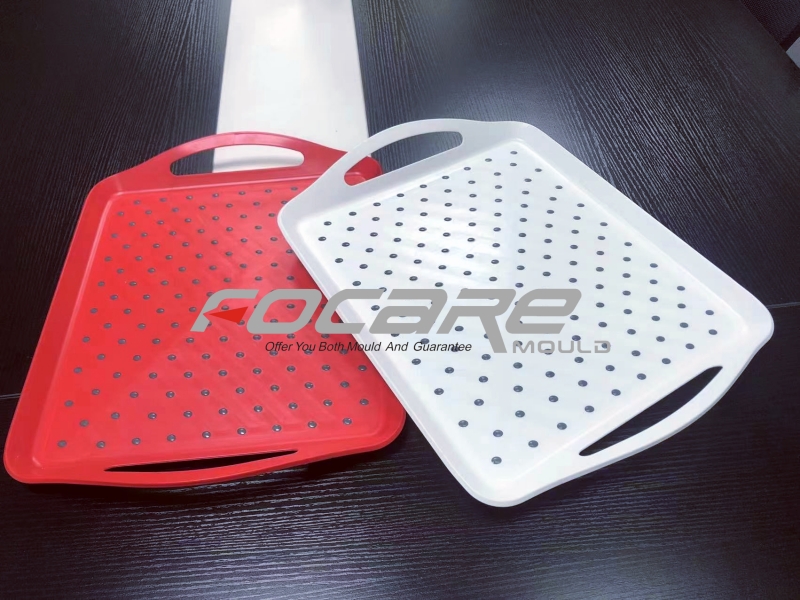 two shot anti slip serving tray injection molding
