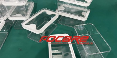 PET transparent food storage box and lid 2k mold manufacturing